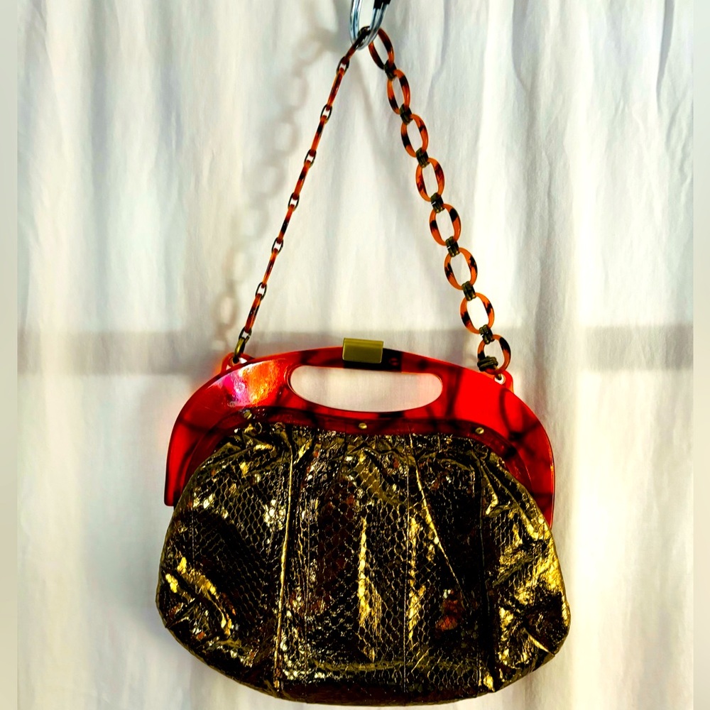 RAFE Gold embossed Leather shoulder bag.